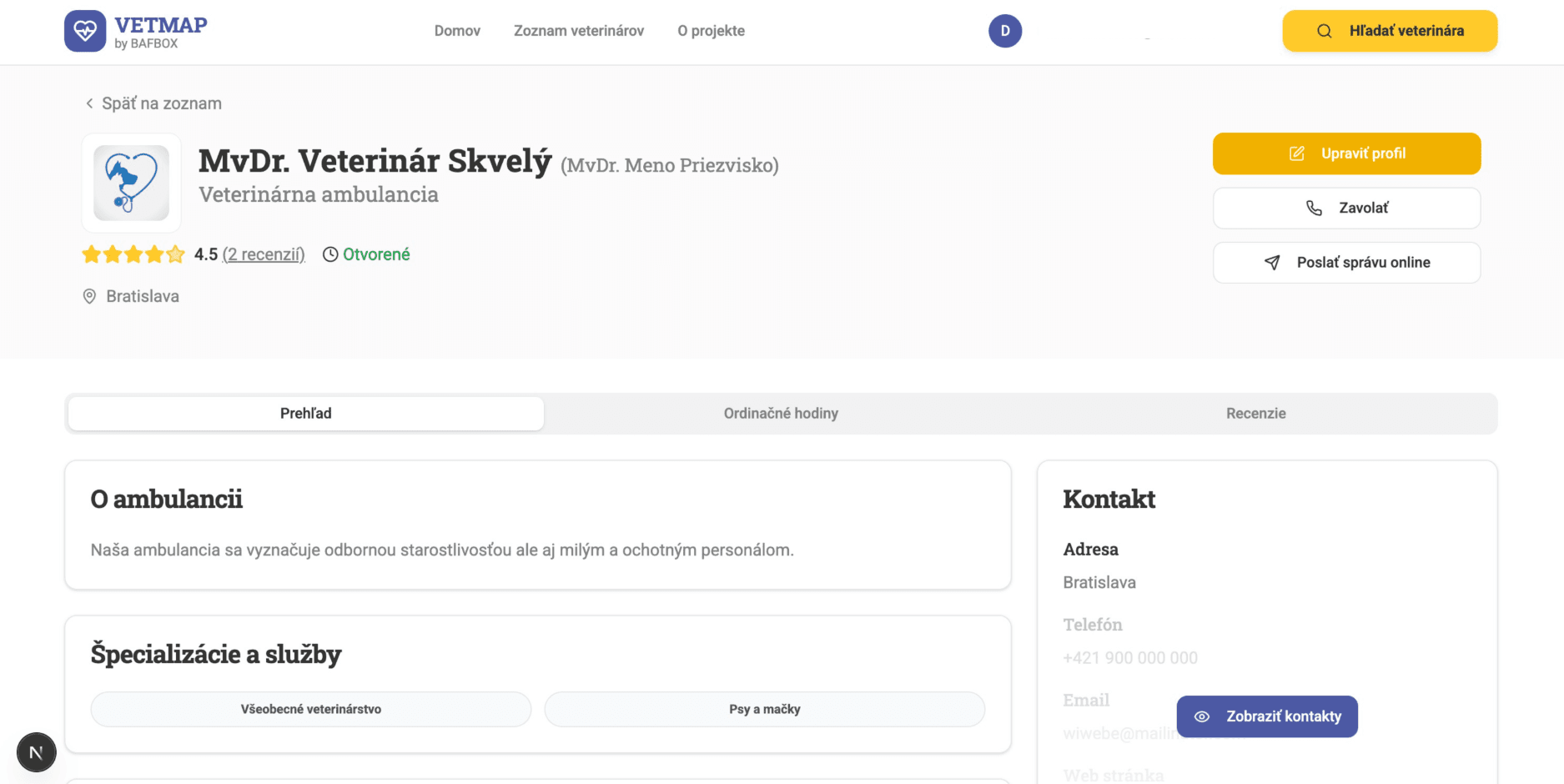 Moderný profil ambulancie